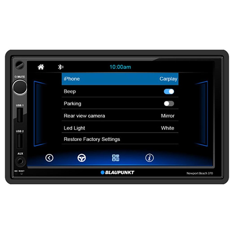 Blaupunkt 7″ Double Din Mechless Fixed Face Touchscreen Receiver With Phonelink, Bluetooth, Usb Input & Remote