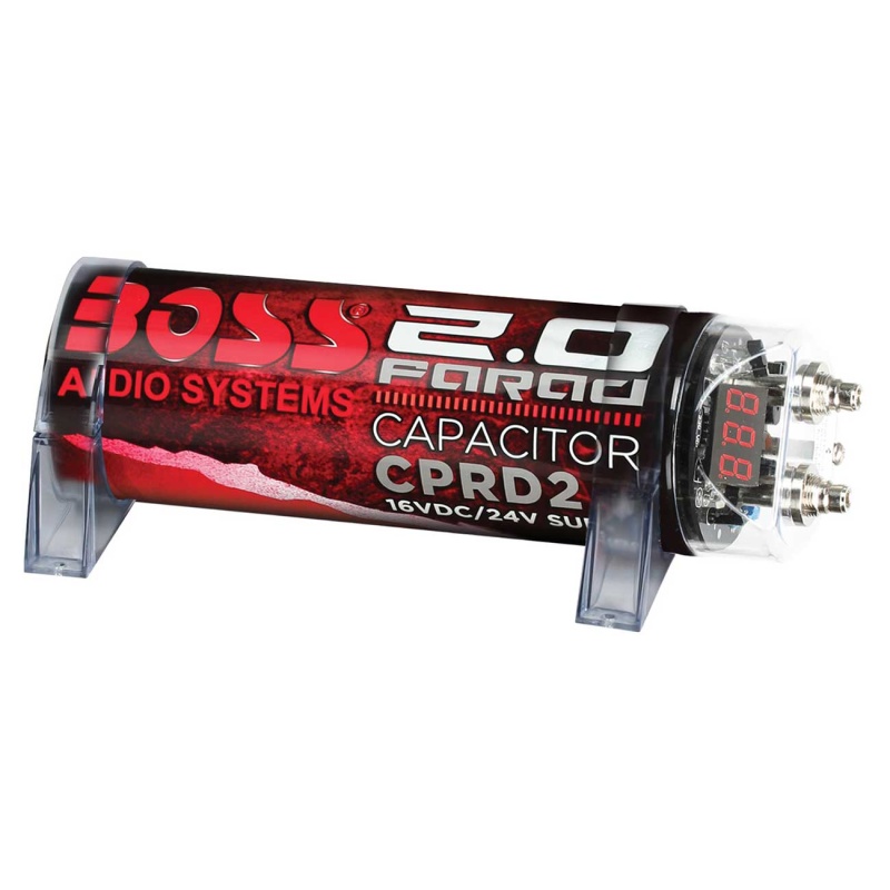 Boss Audio 2 Farad Power Capacitor Red