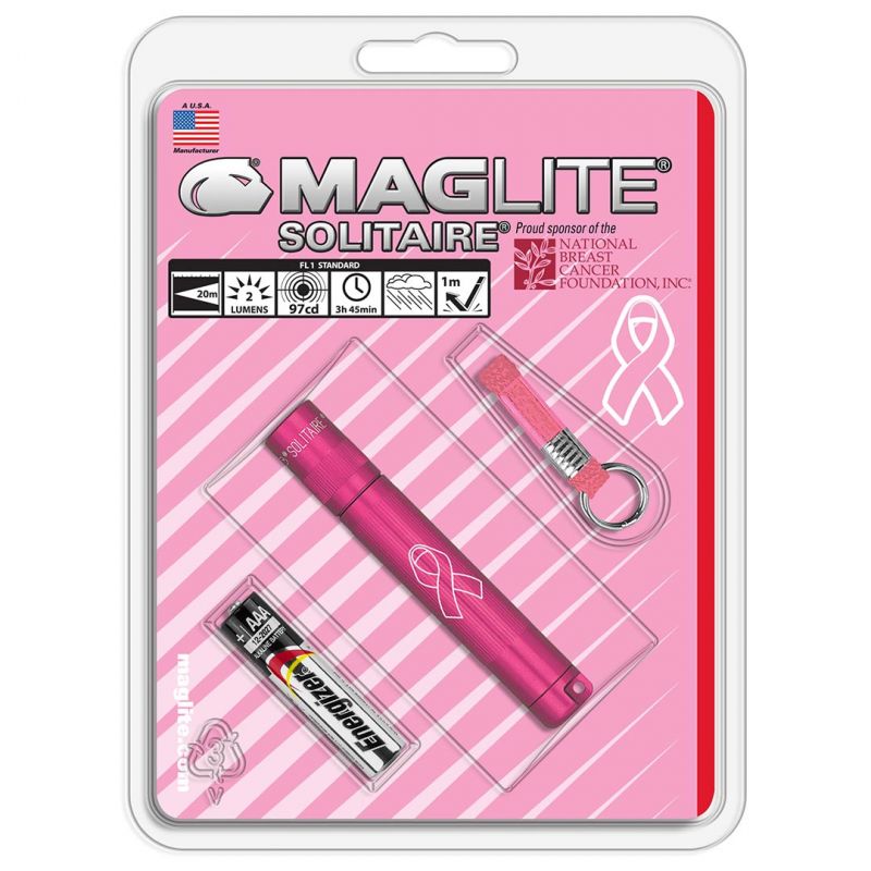 Maglite Incandescent 1-Cell Aaa Solitaire Flashlight, Nbcf Pink
