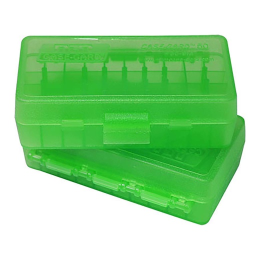 Mtm Ammo Box 50 Round Magnum Pistol (Clear Green)