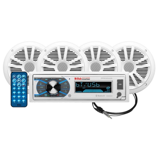 Boss Audio Marine Combo - Mechless Am/Fm Digital Media Receiver with Bluetooth and 6.5" Speakers (2 Pair)