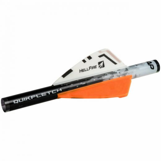 Nap Quikfletch 2″ Hellfire Vane, White/Orange/Orange (6 Pack)