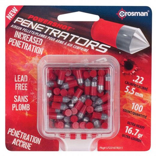 Crosman .22Cal Red Flight Penetrator Pellets – 16.7 Grain (100 Count)