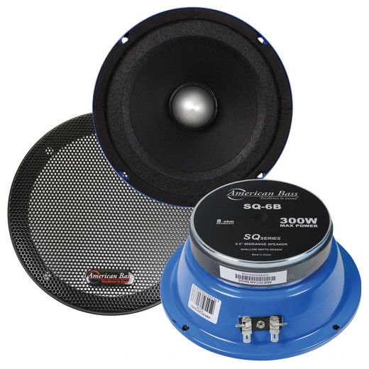 American Bass 6.5″ Midrange Speaker, 150W Rms/300W Max, 8 Ohm