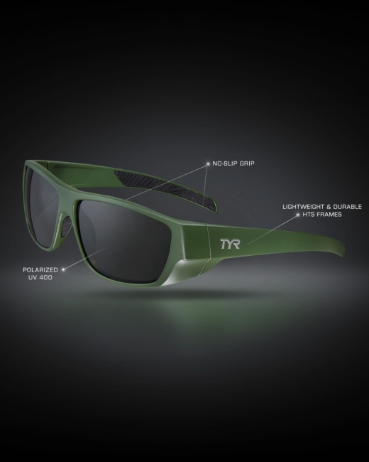 TYR Knox HTS Polarized Sunglasses, 258 Smoke/Green