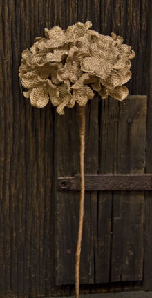 Burlap Hydrangea Pick - Natural