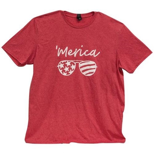 Merica Sunglasses T-Shirt, Heather Red, Medium