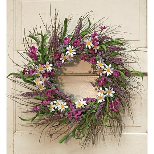 Spring Flower & Phlox Wreath, 24" - A Touch of Spring and Summer Magic