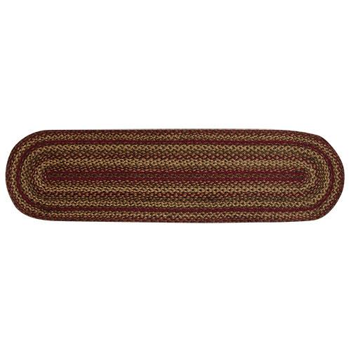 Cinnamon Braided Oval Runner, 13" X 48"