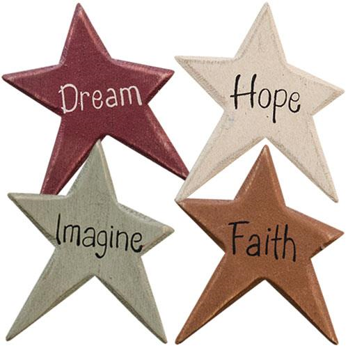 Colorful Star Word Magnets - 4/Set
