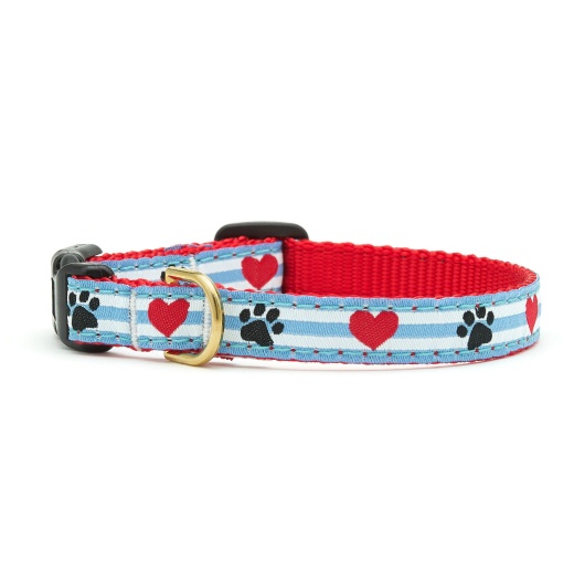 Pawprint Stripe Small Breed Dog Collar by Up Country