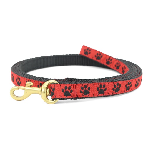 Red And Black Paw Small Breed Dog Lead by Up Country