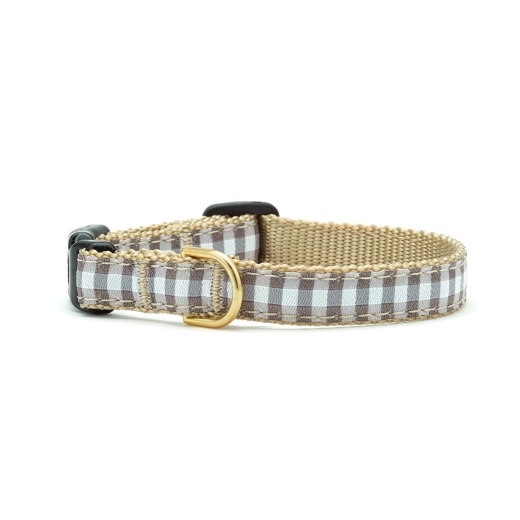Gray Buffalo Check Small Breed Dog Collar by Up Country