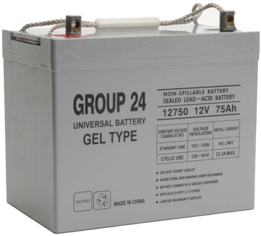 UPG Sealed Lead Acid Gel: UB-24 Gel, 75 AH, 12V