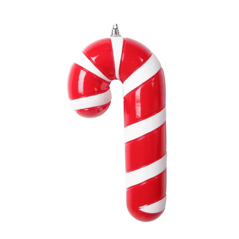 11" Red Enamel Candy Cane Ornament