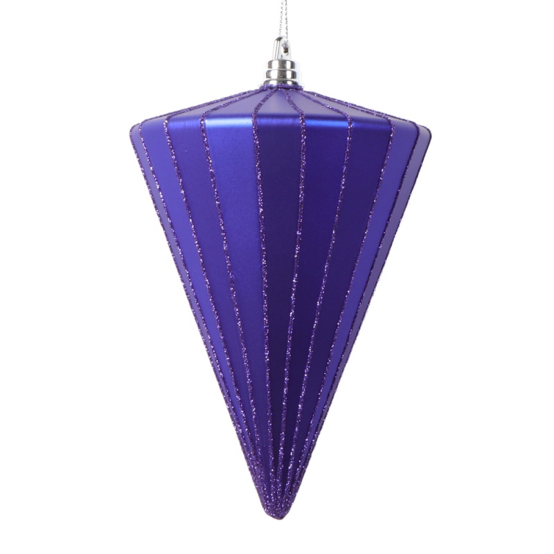 6" Matte Purple Cone Ornament 3/Bag