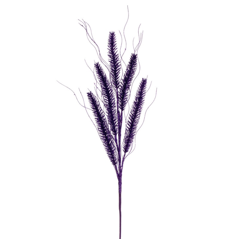 30" Purple Wheat Glitr Spray 6/Bg