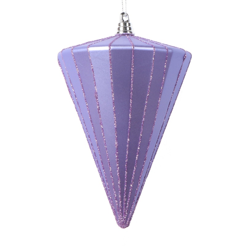 6" Matte Lavender Cone Ornament 3/Bag