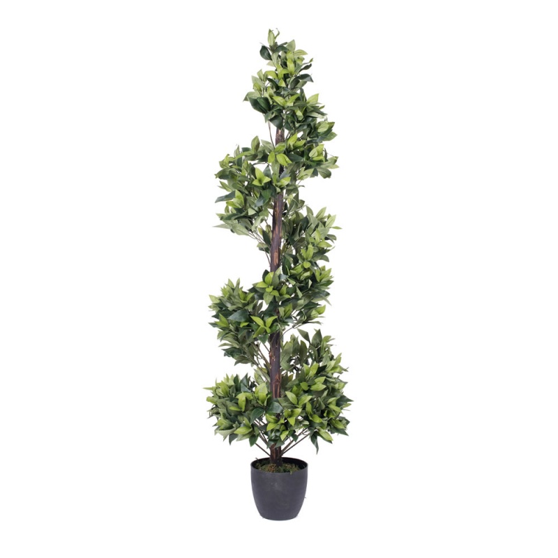 5 Foot Artificial Spiral Bay Tree in Decorative Pot