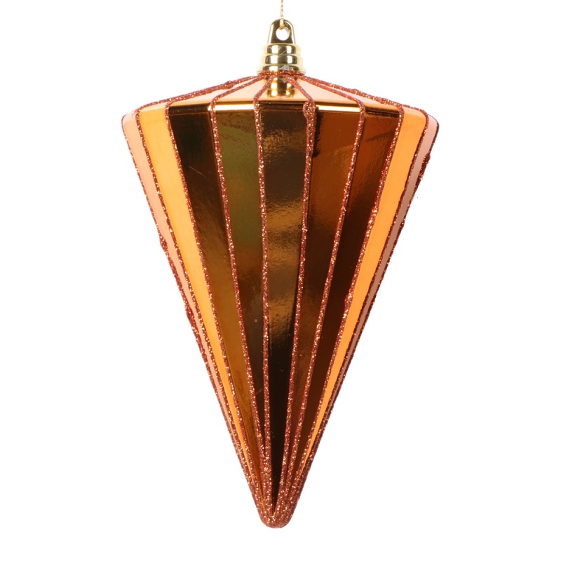 6" Shiny Burnish Orange Cone 3/Bag
