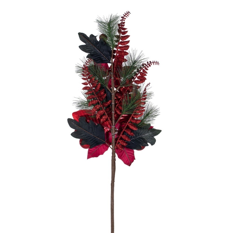 28" Merry Red Poinsettia Decorated Spray