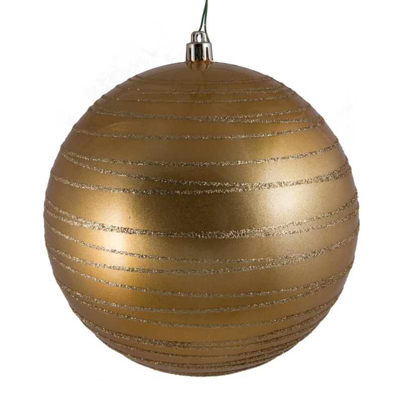 6" Copper/Gold Candy Glitter Ball 3/Bag
