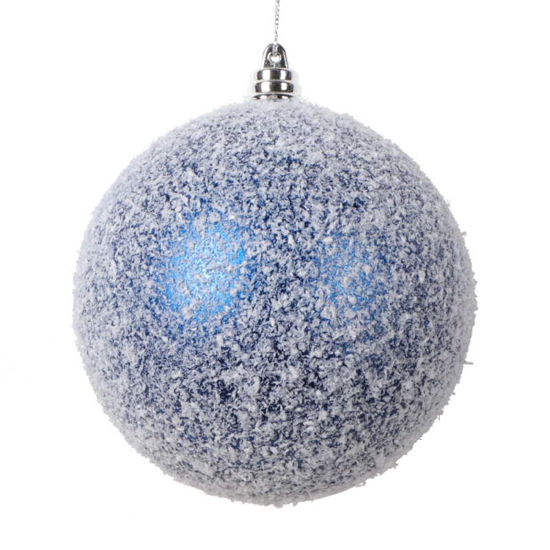 4" Blue Matte Snow Ornament 4/Bag