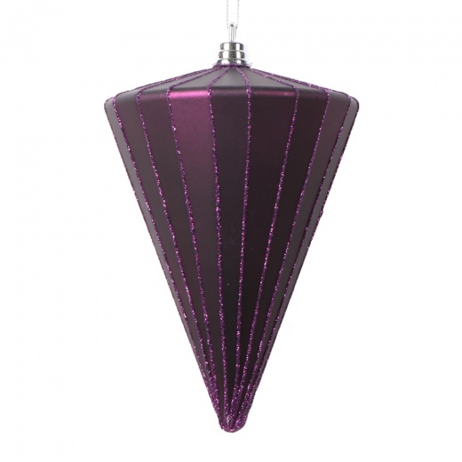 6" Matte Plum Cone Ornament 3/Bag by Vickerman