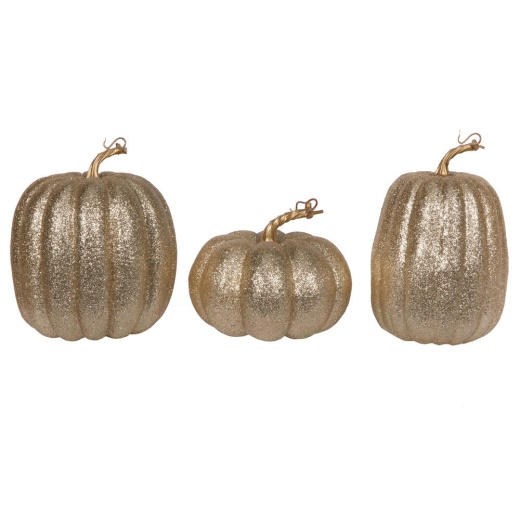 8" Champagne Pumpkins Assorted Set Of 3 - Vickerman