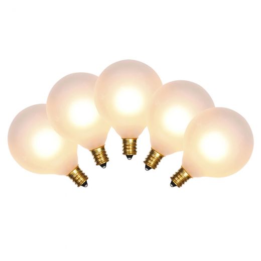 10Pk Satin White G50/E12 5w Bulbs