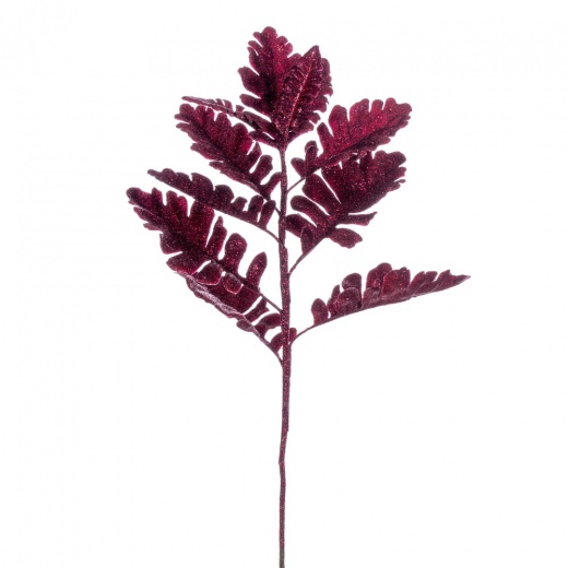 19" Burgundy Artificial Dusty Miller Glitter Spray