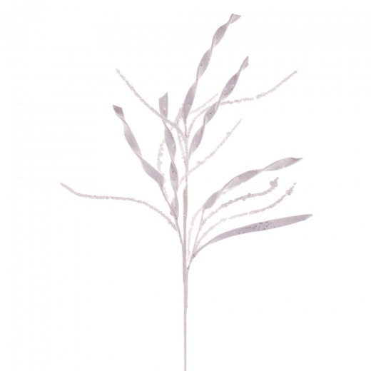 34" White Wavy/Spiral Glitr Spray 6/Bg