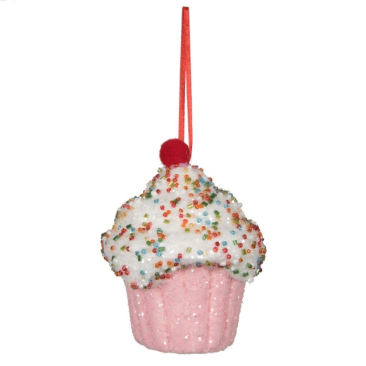 4.5" Pink Cupcake Ornament