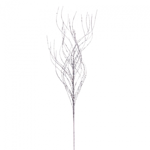 37" Silver Wavy Twig Glitter Spray 6/Bg