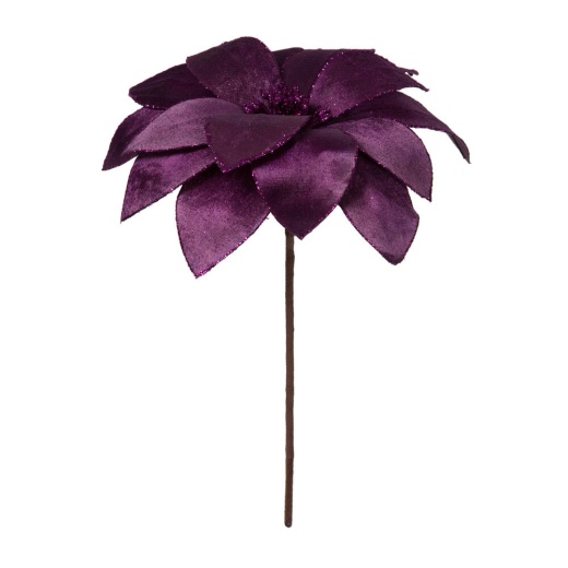 22" Purple Velvet Sheen Poinsettia 4/Bag