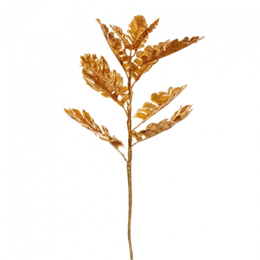 19" Gold Artificial Dusty Miller Glitter Spray