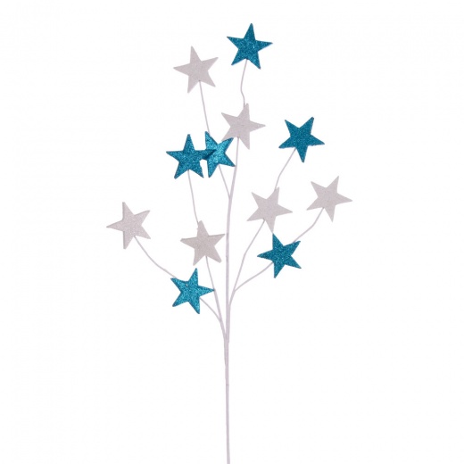 34" Turquoise/White Star Glitr Spry 6/Bg - Add Magic to Your Celebrations