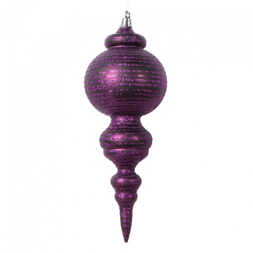 Vickerman 10" Matte Plum Finial Ornament 2/Bag
