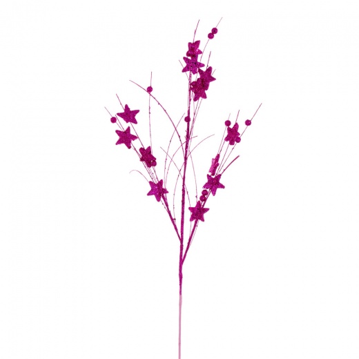 33" Hot Pink Star/Ball Glitr Spray