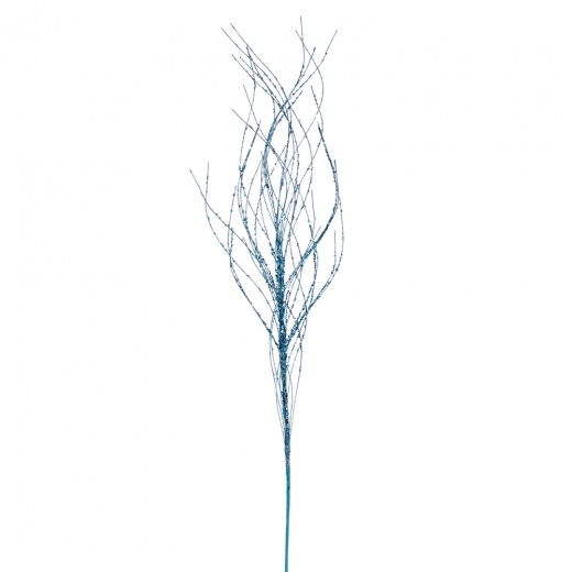 37" Baby Blue Wavy Twig Glitr Spray 6/Bg