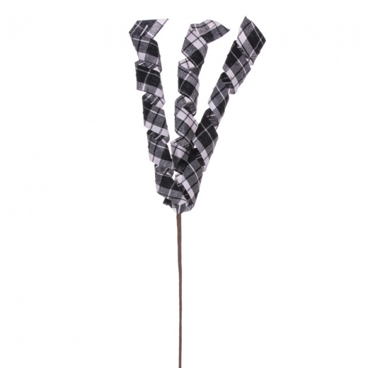 23" Black/White Plaid Swirl Spray 8/Bg