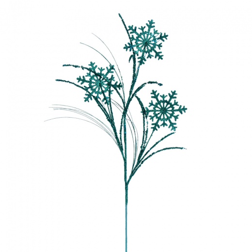 31" Teal Snowflake Glitr Spray 6/Bg