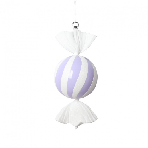 13" Pastel Lavender Round Swirl Candy Ornament