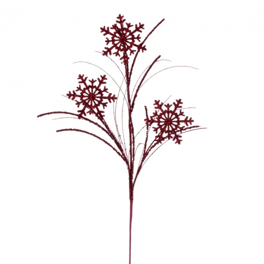 31" Burgundy Snowflake Glitr Spray 6/Bg