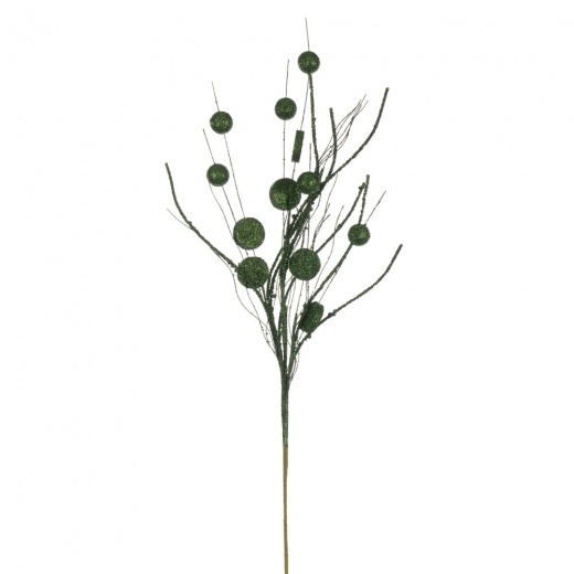 33" Juniper Ball/Coin Twig Spray 6/Bg