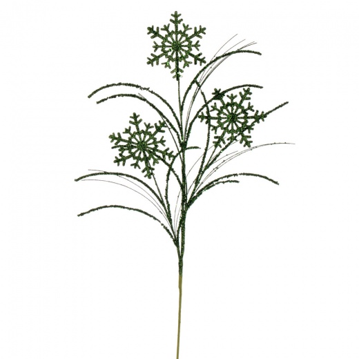 31" Green Snowflake Glitter Spray