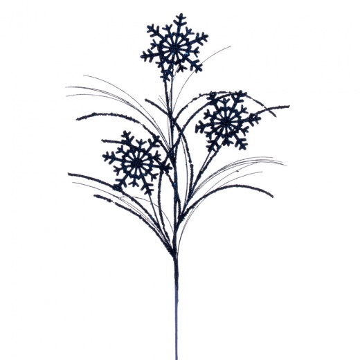 31" Mdnt Blue Snowflake Glitr Spray 6/Bg