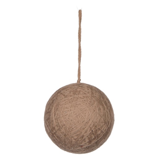 5" Natural Wool String Wrapped Ball Ornament