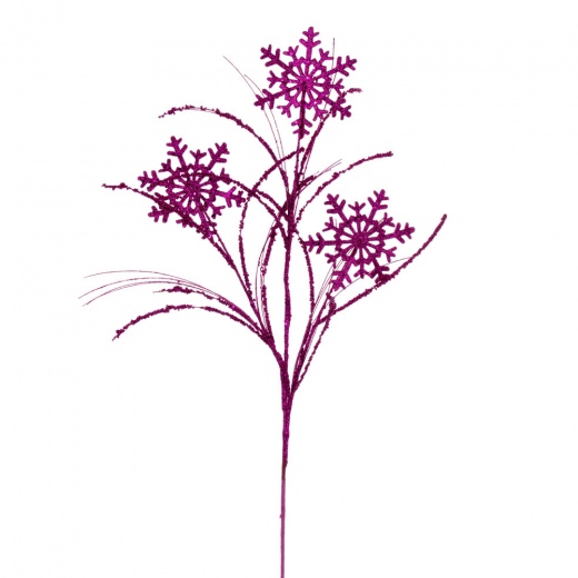 31" Fuchsia Snowflake Glitr Spray 6/Bg