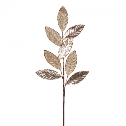 27.5" Champagne Metallic Leaf Glitter Spray